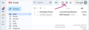 Simple Inbox with Arrow to Cog