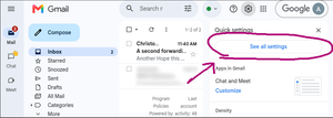 Quick Settings with Arrow to Settings