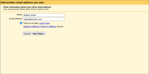 Orange Settings Window to Add an Alias